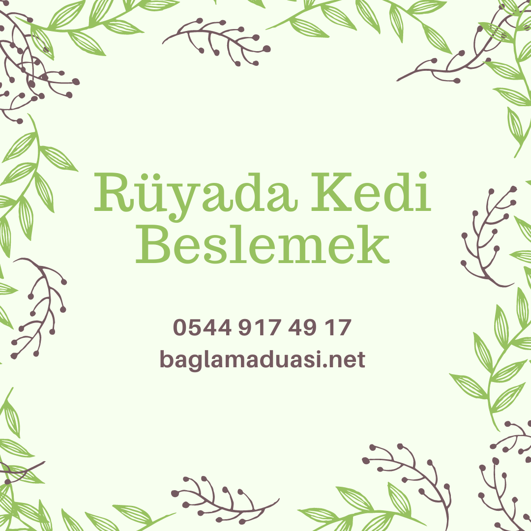 Ruyada Kedi Beslemek - Rüyada Kedi Beslemek