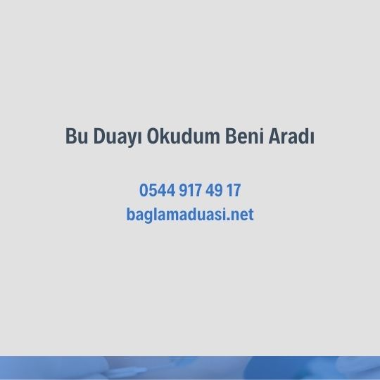 Bu Duayi Okudum Beni Aradi - Bu Duayı Okudum Beni Aradı